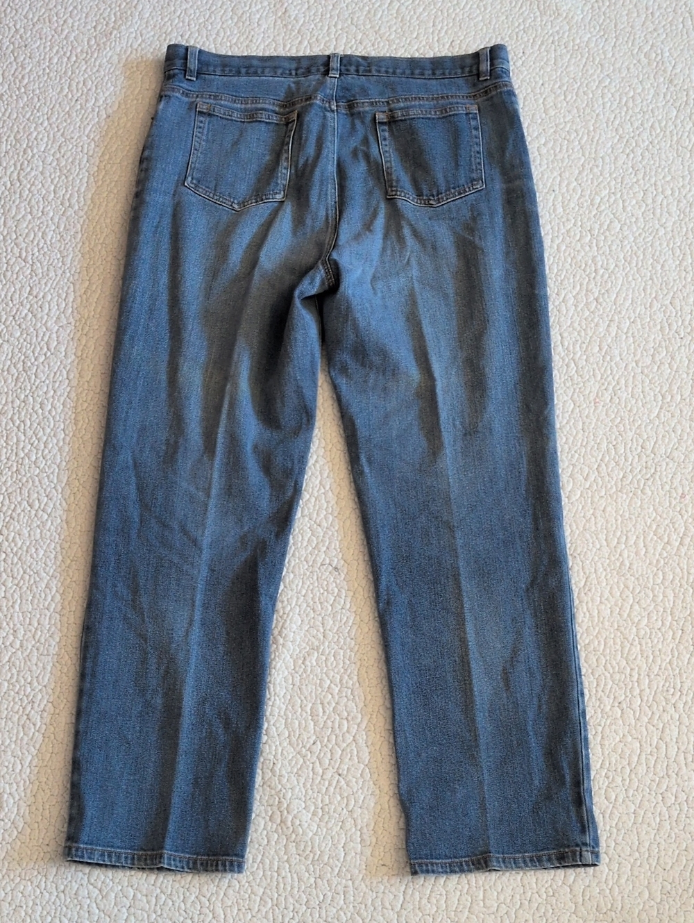 Jones NY Stretch Mid-rise Acid Washed Distressed Cotton Blend Straigh Leg Jeans